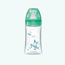 Dodie Biberon Initiation Tetine ronde 3 vitesses Débit Moyen Vert 270ml