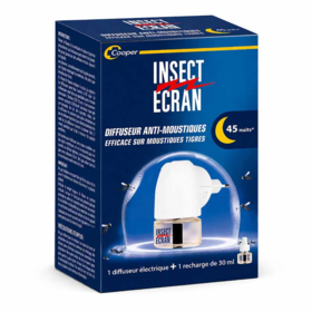 Insect Écran Diffuseur Insecticide Électrique + Recharge 30 ml – Protection continue contre les moustiques