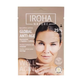 Iroha Nature Masque Tissu Yeux Global Eye Care Niacinamide, Cafeine et Peptides
