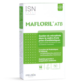 ISN Ineldea Mafloril ATB 10 gélules – Probiotiques pour soutenir le microbiote pendant un traitement antibiotique