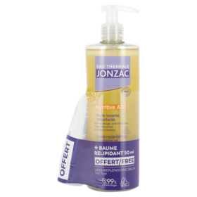 Eau Thermale Jonzac – Nutritive ATO Huile Lavante Relipidante Bio 500 ml + Baume Relipidant Anti-Grattage Bio 50 ml Offert – Peaux Très Sèches & Atopiques