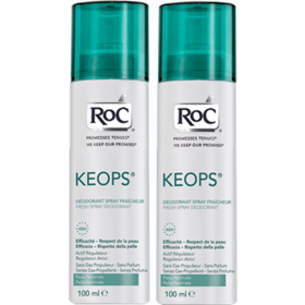 KEOPS - Déodorant Fraîcheur Sans Parfum 24H Spray - Lot de 2 x 100 ml