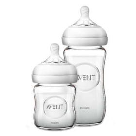 KIT NOUVEAU-NE - 1 Biberon Verre 120ml + 1 Biberon Verre 240ml