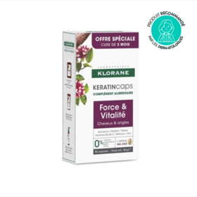 Klorane Keratincaps Force et Vitalité 90 capsules complément fortifiant cheveux ongles