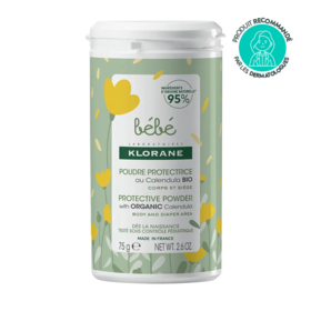 Klorane Bébé Poudre Protectrice au Calendula Bio 75 g soin apaisant siège bébé