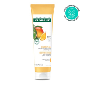Klorane Crème de jour au beurre de mangue 100 ml – soin sans rinçage cheveux secs