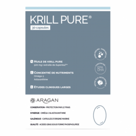 Aragan Krill Pure 30 capsules oméga-3 hautement assimilables