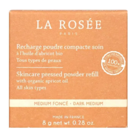 La Rosée recharge poudre compacte soin dark medium n°03 8 g — poudre unifiante matifiante sans talc