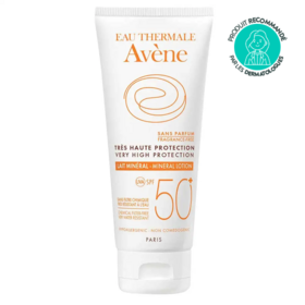 Avène Solaire Lait minéral très haute protection peaux intolérantes SPF 50+ 100 ml – Protection solaire minérale