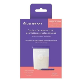 Lansinoh sachets conservation lait maternel silicone 5 unités – conservation réutilisable