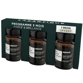 Lazartigue Repair force & brillance 3x30 capsules – complément alimentaire cheveux abîmés, cure 3 mois