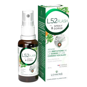 Lehning L52 Flash – spray buccal gorge aux plantes et huiles essentielles, 30 ml