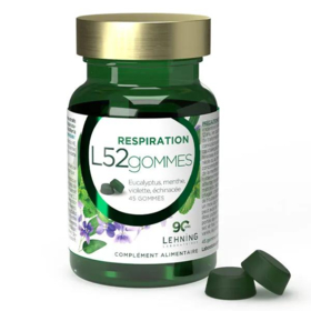 Lehning L52 Gommes – gummies sans sucre eucalyptus et menthe, boîte de 45