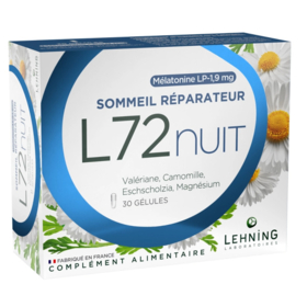Lehning L72 Nuit – gélules mélatonine, valériane et magnésium, boîte de 30