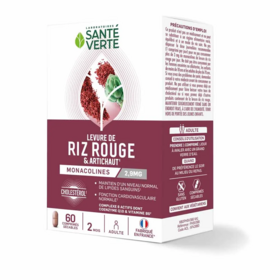 Santé Verte Levure de Riz Rouge & Artichaut 60 comprimés – Cholestérol et santé cardiovasculaire