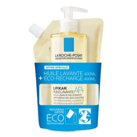 La Roche-Posay Lipikar AP+ Huile Lavante 400ml + Eco-Recharge 400ml