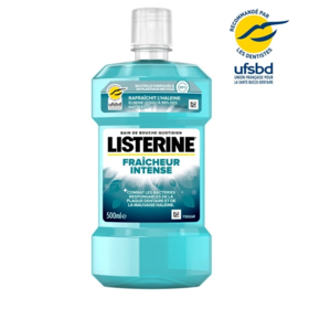 Listerine Fraicheur Intense Bain de Bouche Bacteries - Plaque dentaire - Mauvaise haleine 500 ml