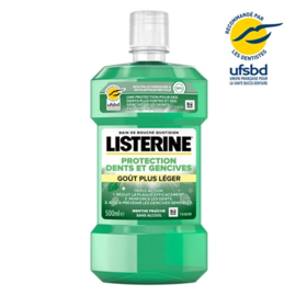 Listerine Bain de Bouche Protection Dents et  Gencives Goût plus léger 500ml