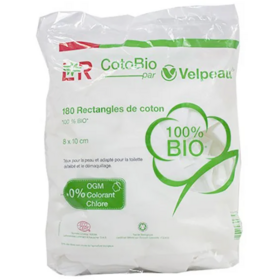 Lohman - CotoBio Rectangles de Coton Bio 8 x 10 cm - 180 rectangles
