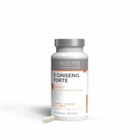 Biocyte 5 Ginseng Forte Vegan - Énergie & vitalité 40 gélules