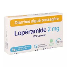 Lopéramide EG Conseil 2 mg 12 comprimés orodispersibles – Diarrhée aiguë passagère