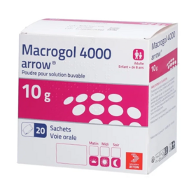 Arrow Macrogol 4000 10 g – Sachets pour solution buvable, médicament sans ordonnance indiqué dans le traitement de la constipation fonctionnelle