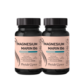 Phytalessence Magnésium Marin B6 Lot de 2 x 60 Gélules – Fatigue, Stress et Équilibre Nerveux