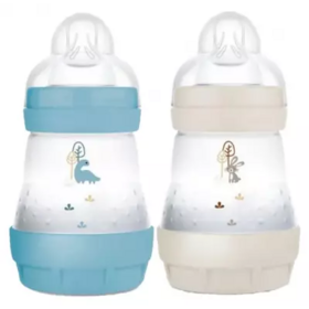 MAM Biberon Easy Start Anti-Colique 0 mois+ Débit 1 Ocean/Sable 160ml x2