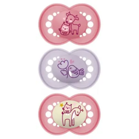 MAM Sucettes Original Nature + 1 Sucette Original Nuit 18 Mois+ Rose x3