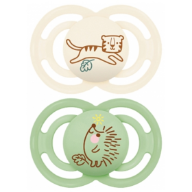 MAM Sucettes Perfect Animaux 6 Mois+ x2 (Motifs et Coloris Aléatoires)
