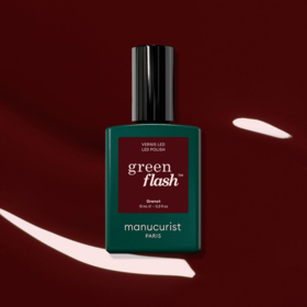 Manucurist Green Flash™ Grenat 15 ml – vernis semi-permanent rouge maronné
