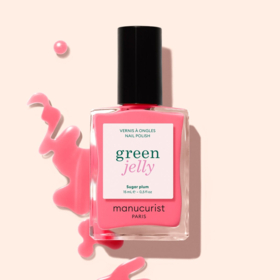 Manucurist Green™ Sugar Plum Jelly 15 ml – vernis à ongles rose pop translucide aux sous-tons orangés