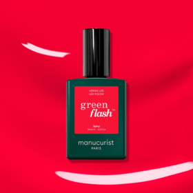 Manucurist Green Flash™ Spicy 15 ml – vernis semi-permanent rouge pop aux sous-tons rosés