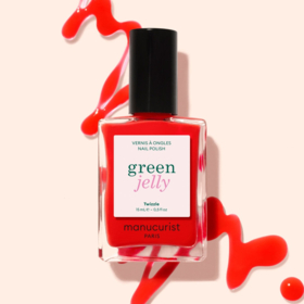 Manucurist Green™ Twizzle Jelly 15 ml – vernis à ongles rouge vif translucide aux sous-tons orangés