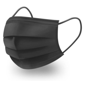 Masque Chirurgical Noir Type 2R Adultes Noir - 50 unités