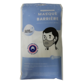 Masque Tissu Barrière Lavable et Réutilisable 20 fois - Ultra Filtrant - Taille adulte - 6 masques