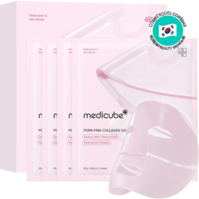 Medicube PDRN Pink Collagen Gel Mask x4 masques hydratants effet glass skin