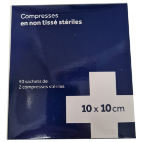 MEFRA - Compresses Non Tissé Stériles 10 x 10 cm - 100 Compresses