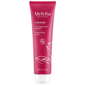 Melvita L'Or Rose gommage expert tonifiant 150 ml — exfoliant corps anti-peau d'orange bio