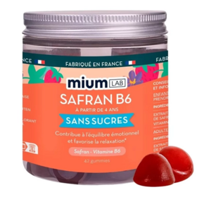 Mium Lab Safran B6 Équilibre Émotionnel Saveur Fraise 42 gummies humeur & sérénité