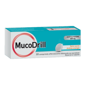 Mucodrill 600 mg sans sucre  comprimés effervescents