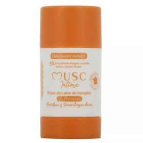 Musc Intime Déodorant naturel Amber Flower 50 g anti-odeur sans aluminium parfum ambré floral