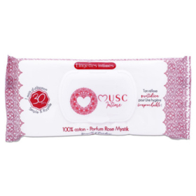 Musc Intime Lingettes intimes Rose Mystik 30 hygiène intime et fraîcheur parfumée