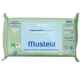 Mustela Lingettes nettoyantes compostables 60 unités