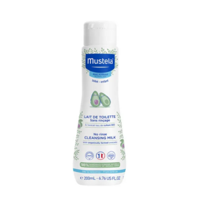 Mustela lait de toilette sans rinçage 200 ml — soin nettoyant visage et siège bébé