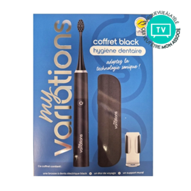 MyVariations Coffret-Cadeau Brosse à Dents Électrique Black + 2 Accessoires – Étui & Support Mural Inclus