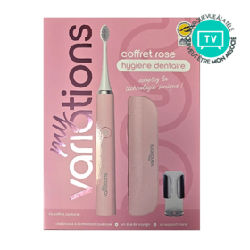 MyVariations Coffret-Cadeau Brosse à Dents Électrique Rose + 2 Accessoires — Hygiène bucco-dentaire