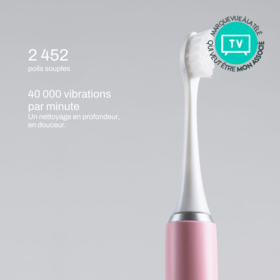 MyVariations Coffret Brosse à Dents Électrique Sonique Rose – étui de voyage et support
