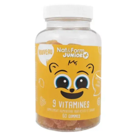 Nat&Form 9 vitamines enfants ours 30 gommes - 90 vitamines