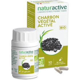 Naturactive Charbon végétal activé bio 20 gélules – complément digestion confort ventre